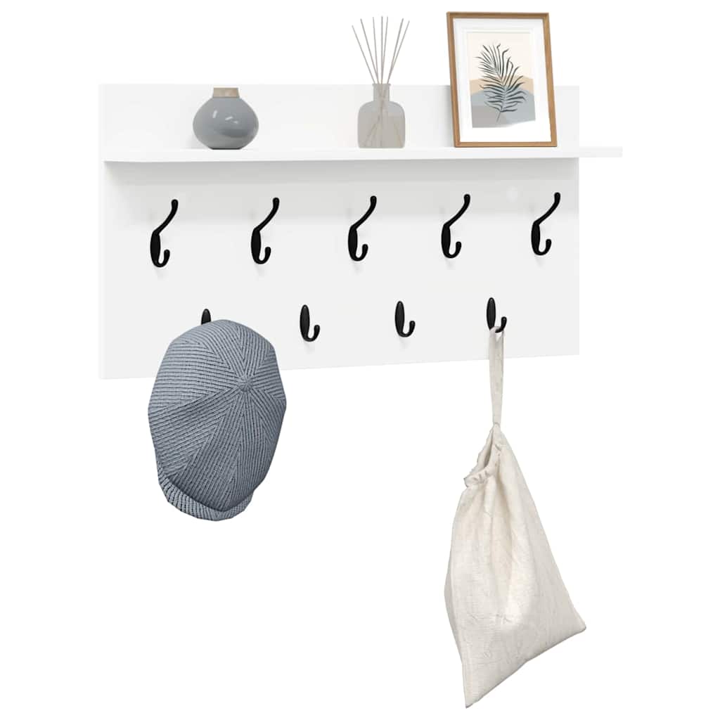 Vægmonteret Jakkeholder Vægmonteret Hvid 80 x 40 x 12 cm