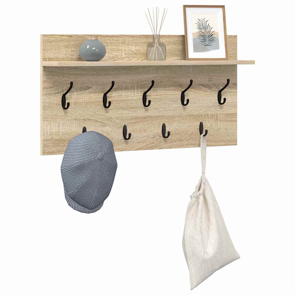 Vægmonteret Jakkeholder Vægmonteret Sonoma eg 80 x 40 x 12 cm