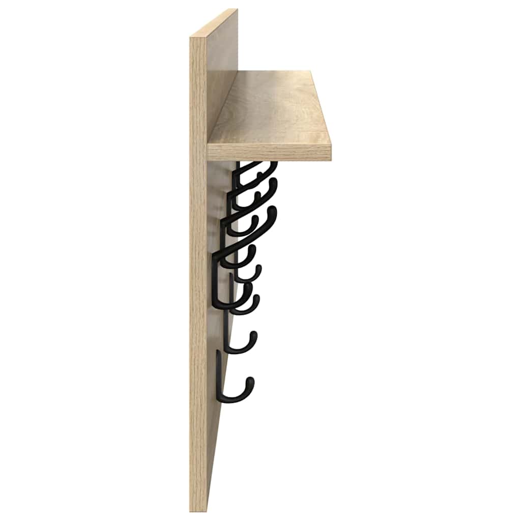 Vægmonteret Jakkeholder Vægmonteret Sonoma eg 80 x 40 x 12 cm