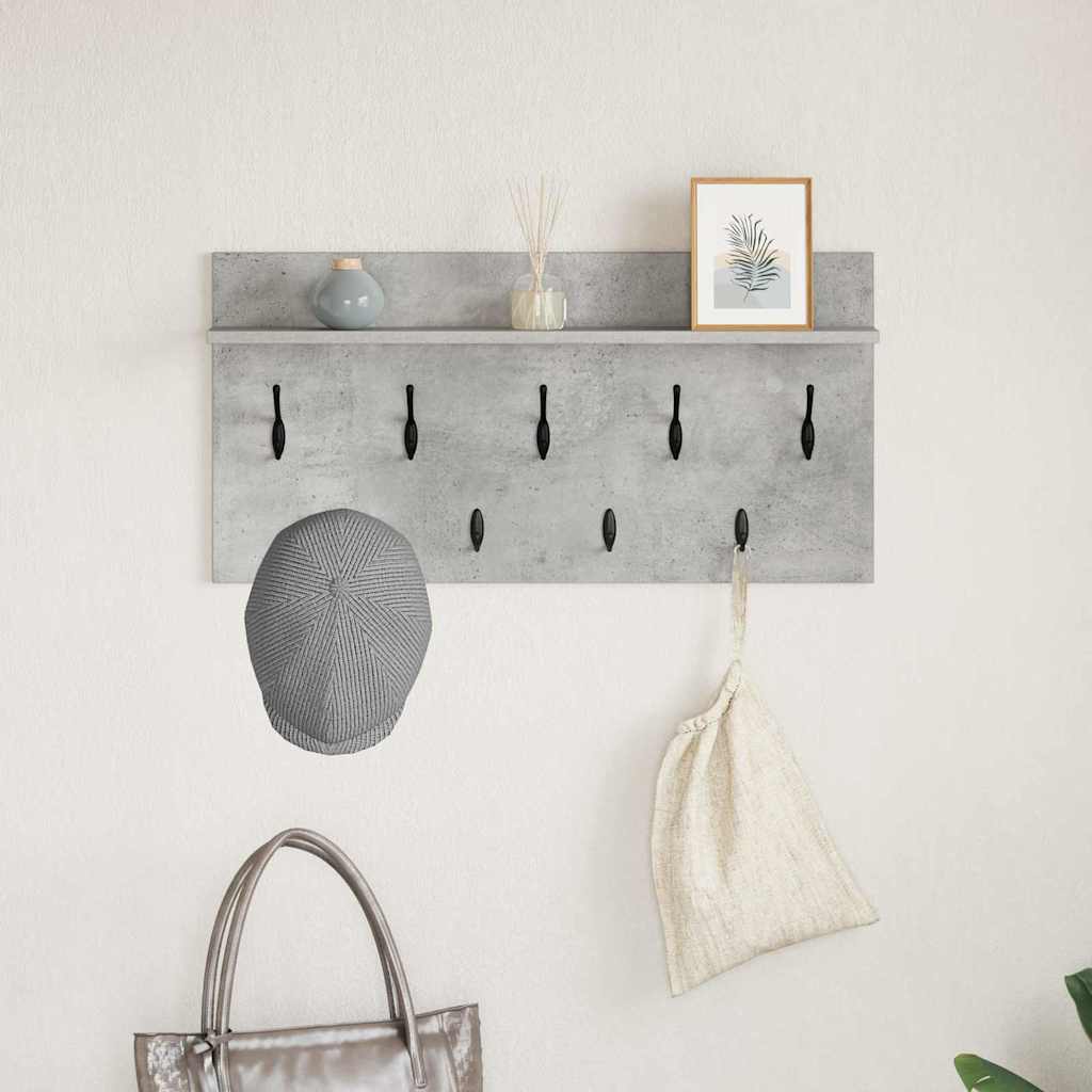 Vægmonteret Jakkeholder Vægmonteret Beton Grå 80 x 40 x 12 cm