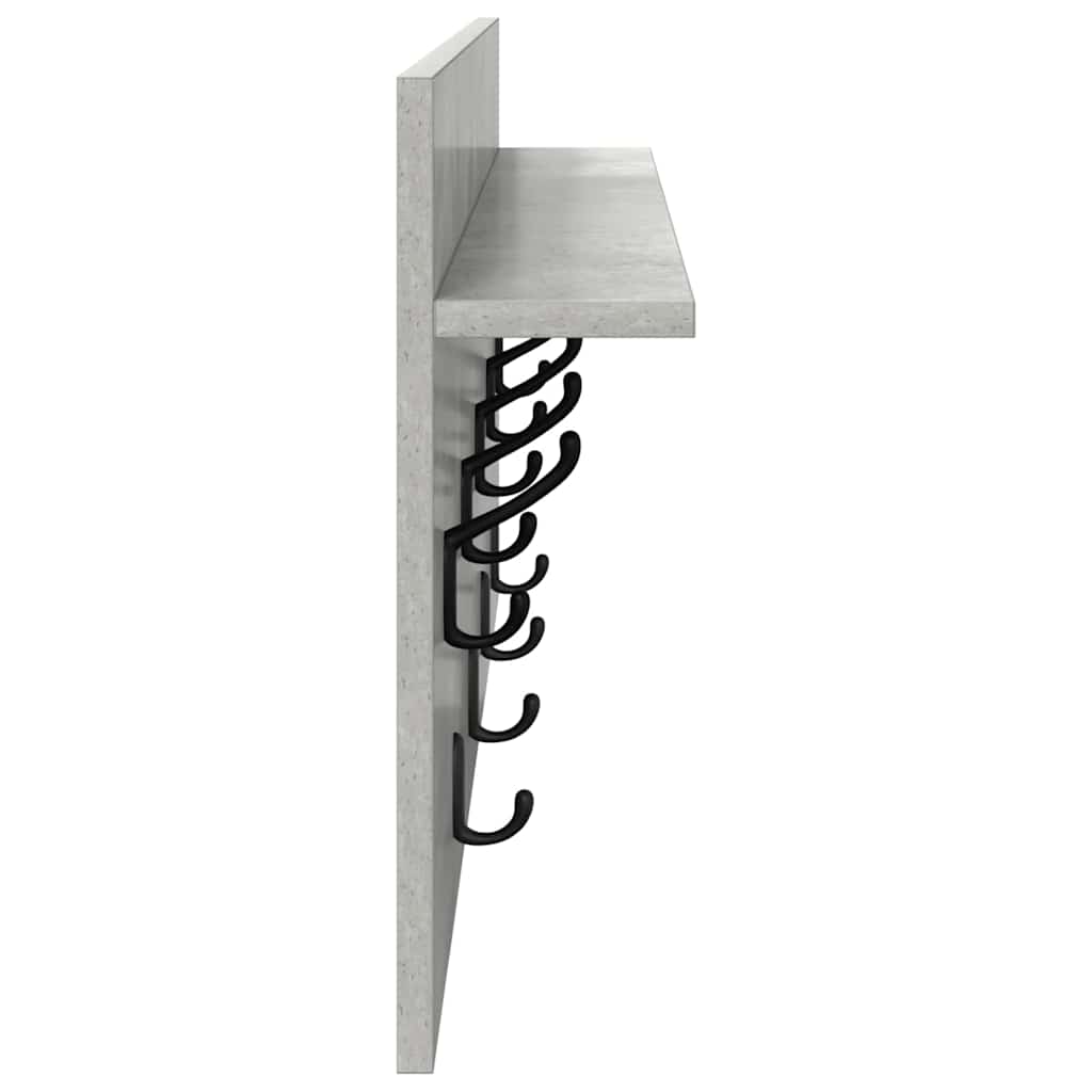 Vægmonteret Jakkeholder Vægmonteret Beton Grå 80 x 40 x 12 cm