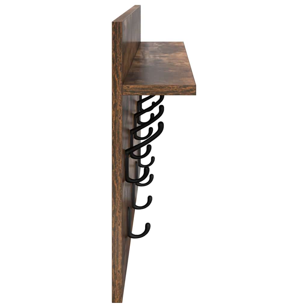 Vægmonteret Jakkeholder Vægmonteret Røget eg 80 x 40 x 12 cm