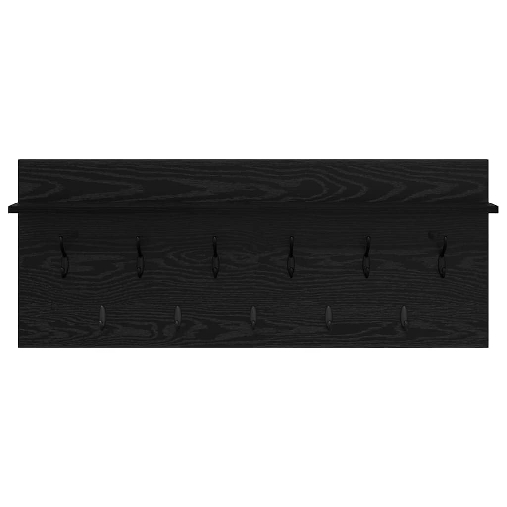 Vægmonteret Jakkeholder Vægmonteret Sort eg 100 x 40 x 12 cm