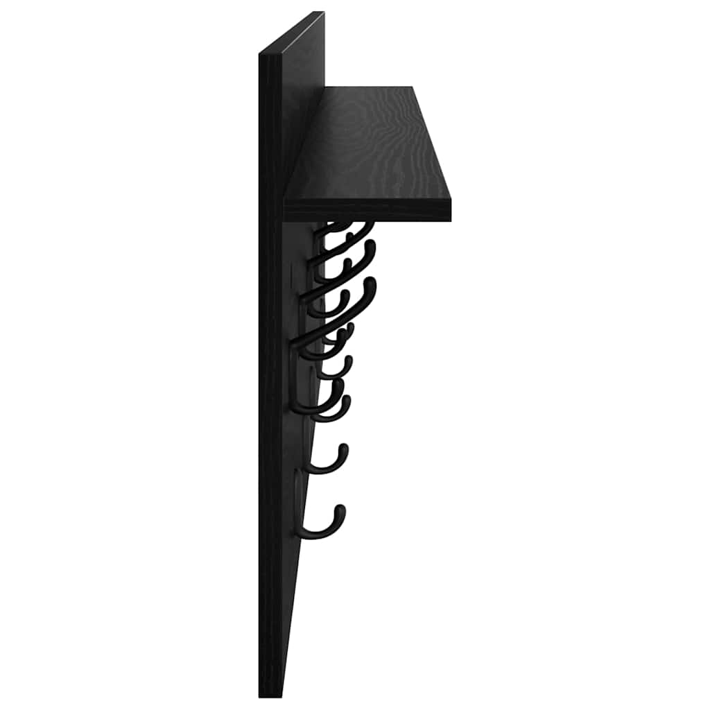 Vægmonteret Jakkeholder Vægmonteret Sort eg 100 x 40 x 12 cm