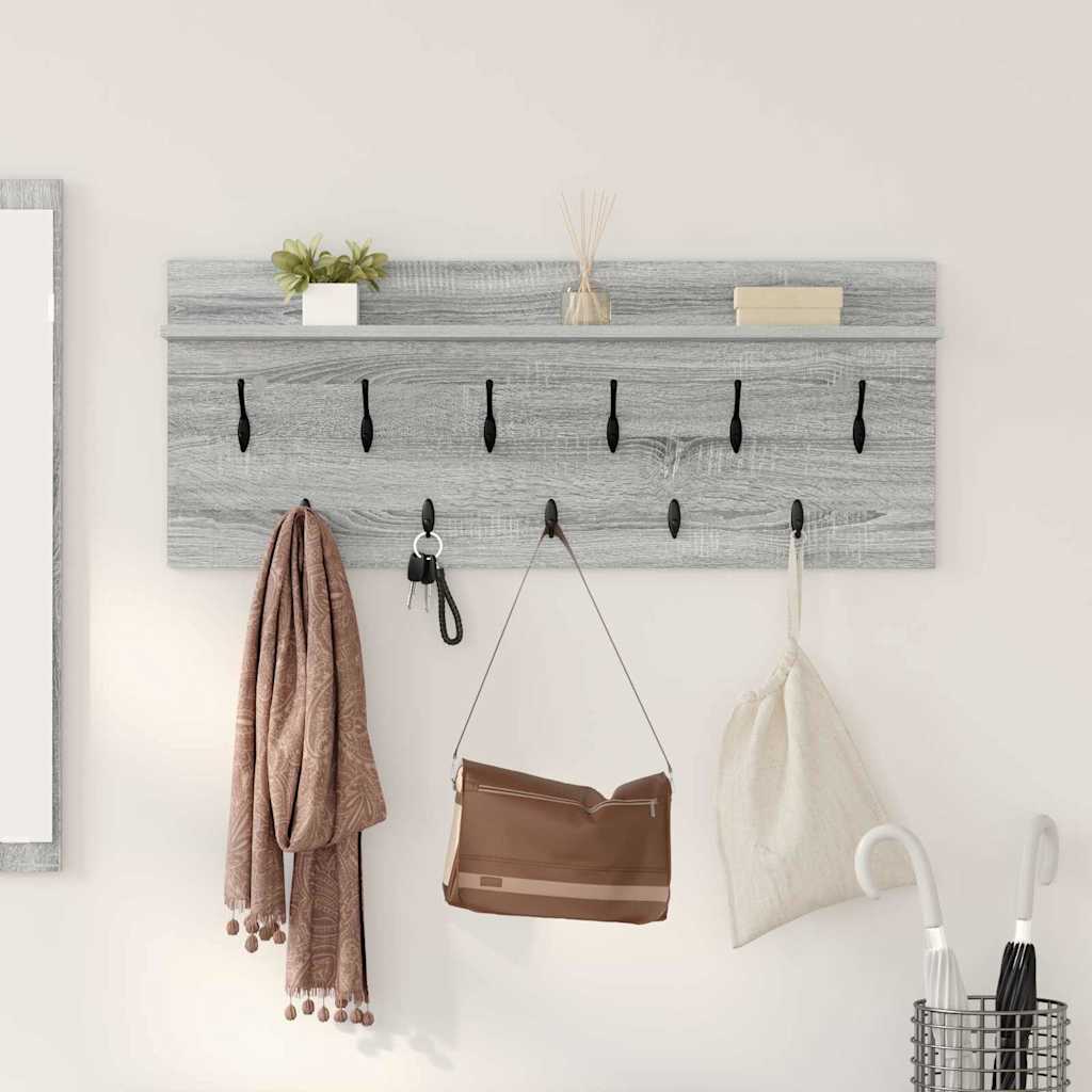 Vægmonteret Jakkeholder Vægmonteret Grå Sonoma 100 x 40 x 12 cm