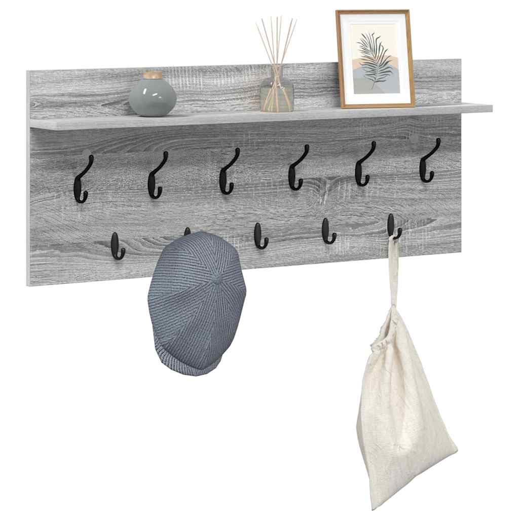 Vægmonteret Jakkeholder Vægmonteret Grå Sonoma 100 x 40 x 12 cm