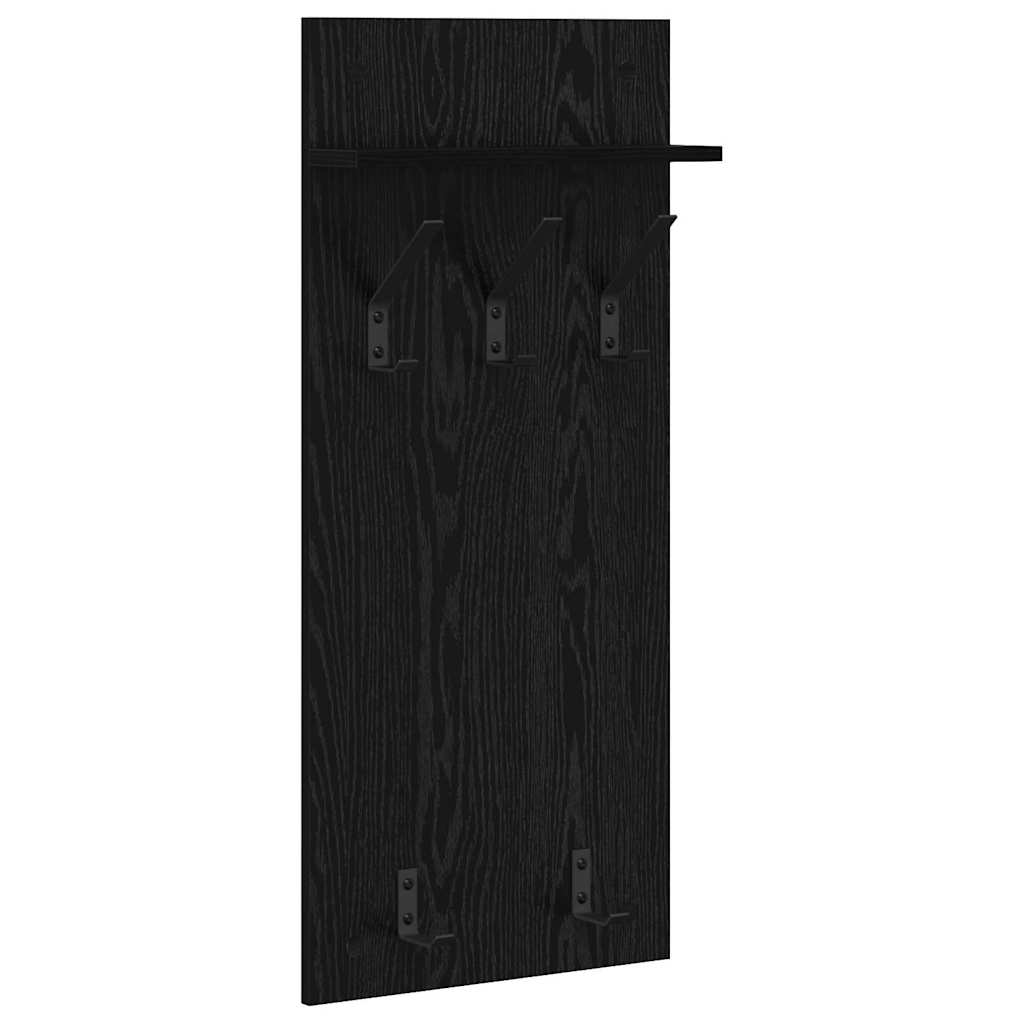 Vægmonteret Jakkeholder Vægmonteret Sort eg 40 x 10 x 90 cm