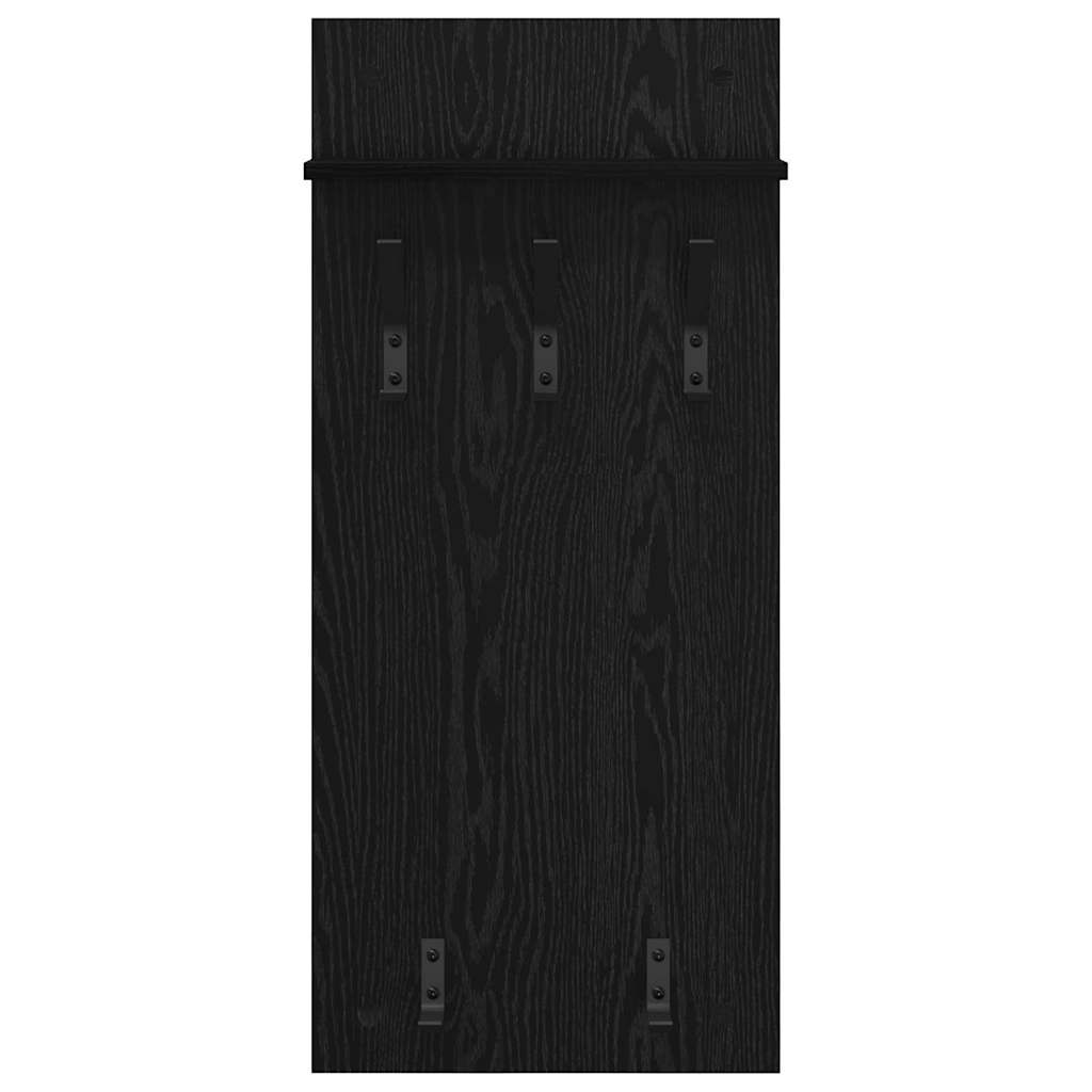 Vægmonteret Jakkeholder Vægmonteret Sort eg 40 x 10 x 90 cm