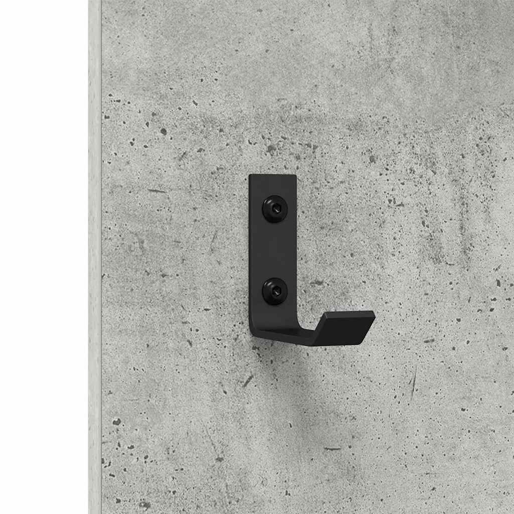 Vægmonteret Jakkeholder Vægmonteret Beton Grå 30 x 1,5 x 80 cm