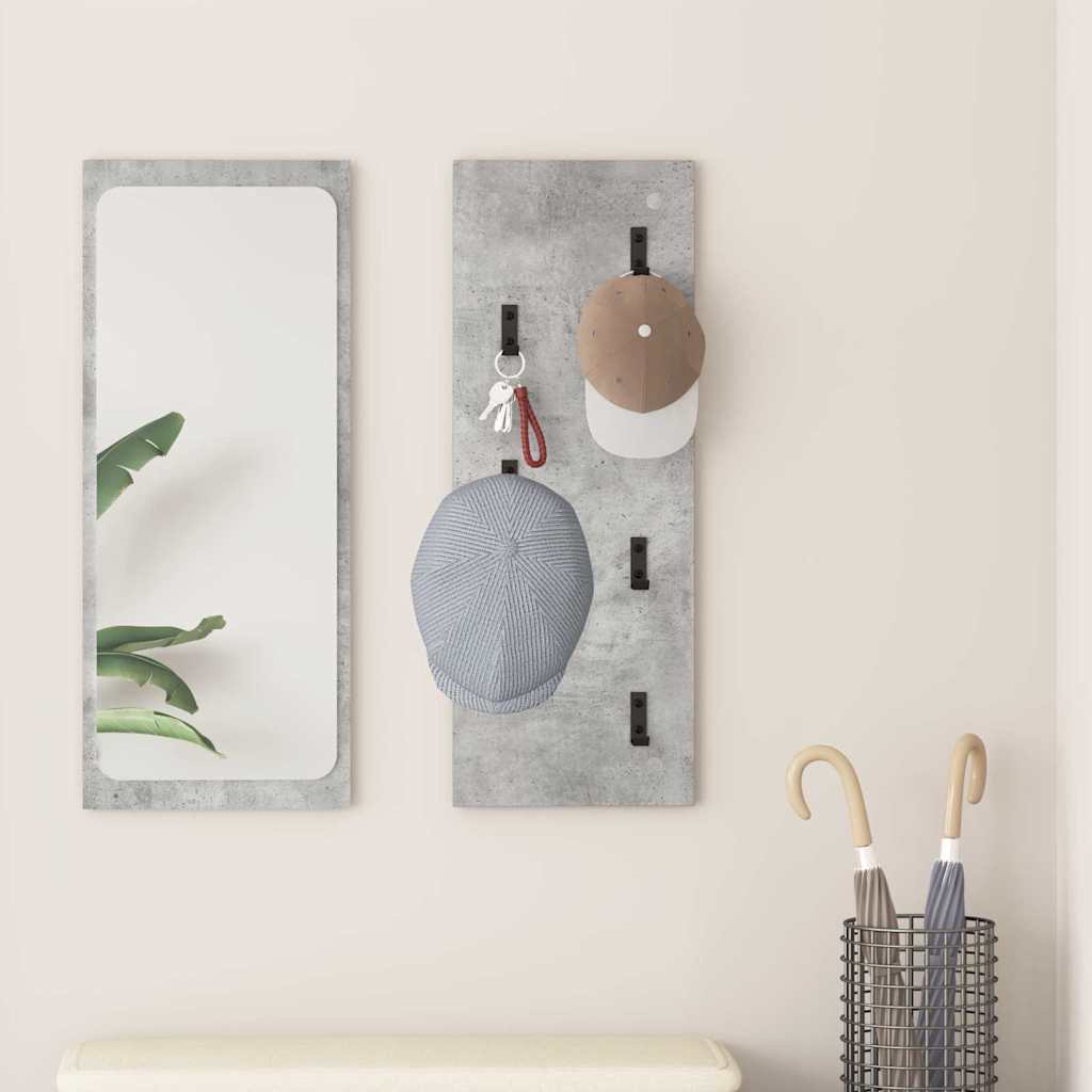 Vægmonteret Jakkeholder Vægmonteret Beton Grå 30 x 1,5 x 80 cm