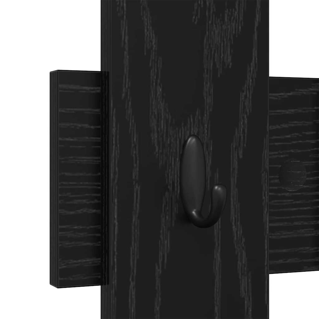 Vægmonteret Jakkeholder Vægmonteret Sort eg 60 x 3 x 82 cm