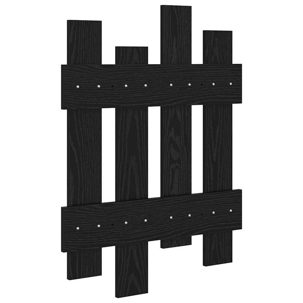 Vægmonteret Jakkeholder Vægmonteret Sort eg 60 x 3 x 82 cm