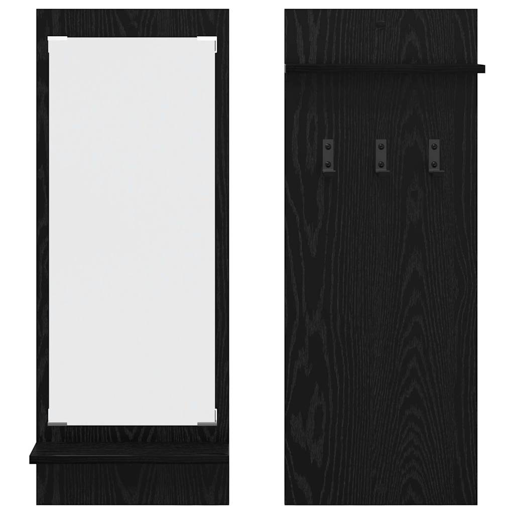 Vægmonteret Jakkeholder Vægmonteret Sort eg 70 x 10 x 90 cm