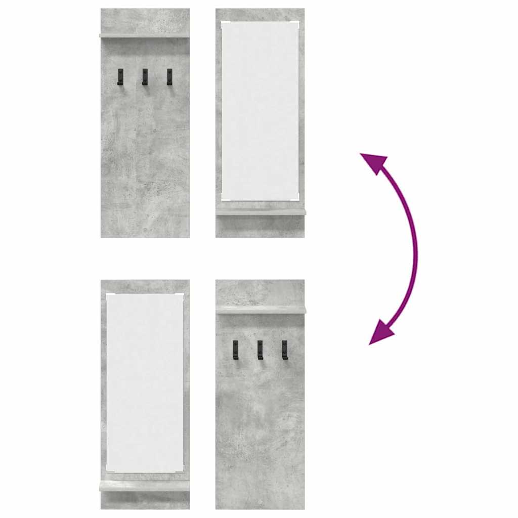 Vægmonteret Jakkeholder Vægmonteret Beton Grå 70 x 10 x 90 cm