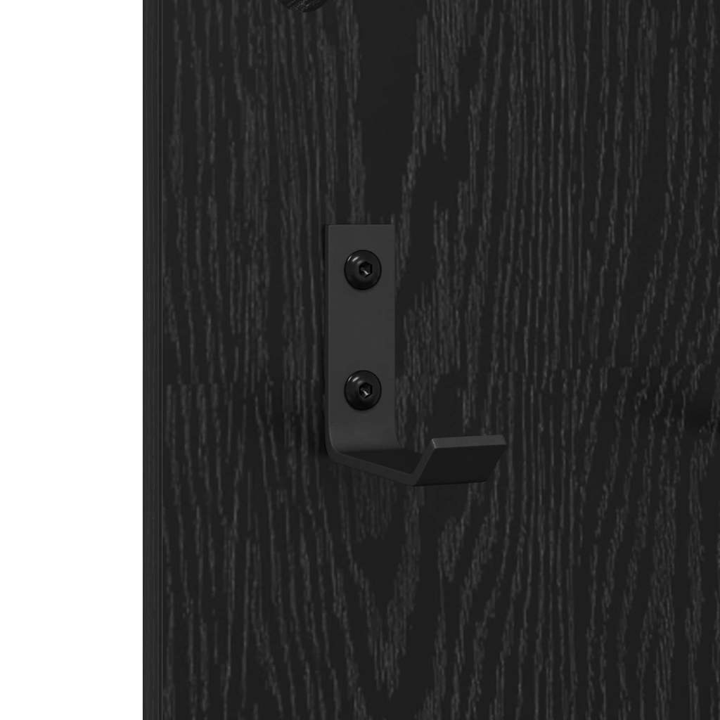 Vægmonteret Jakkeholder Vægmonteret Sort eg 96 x 1,5 x 90 cm