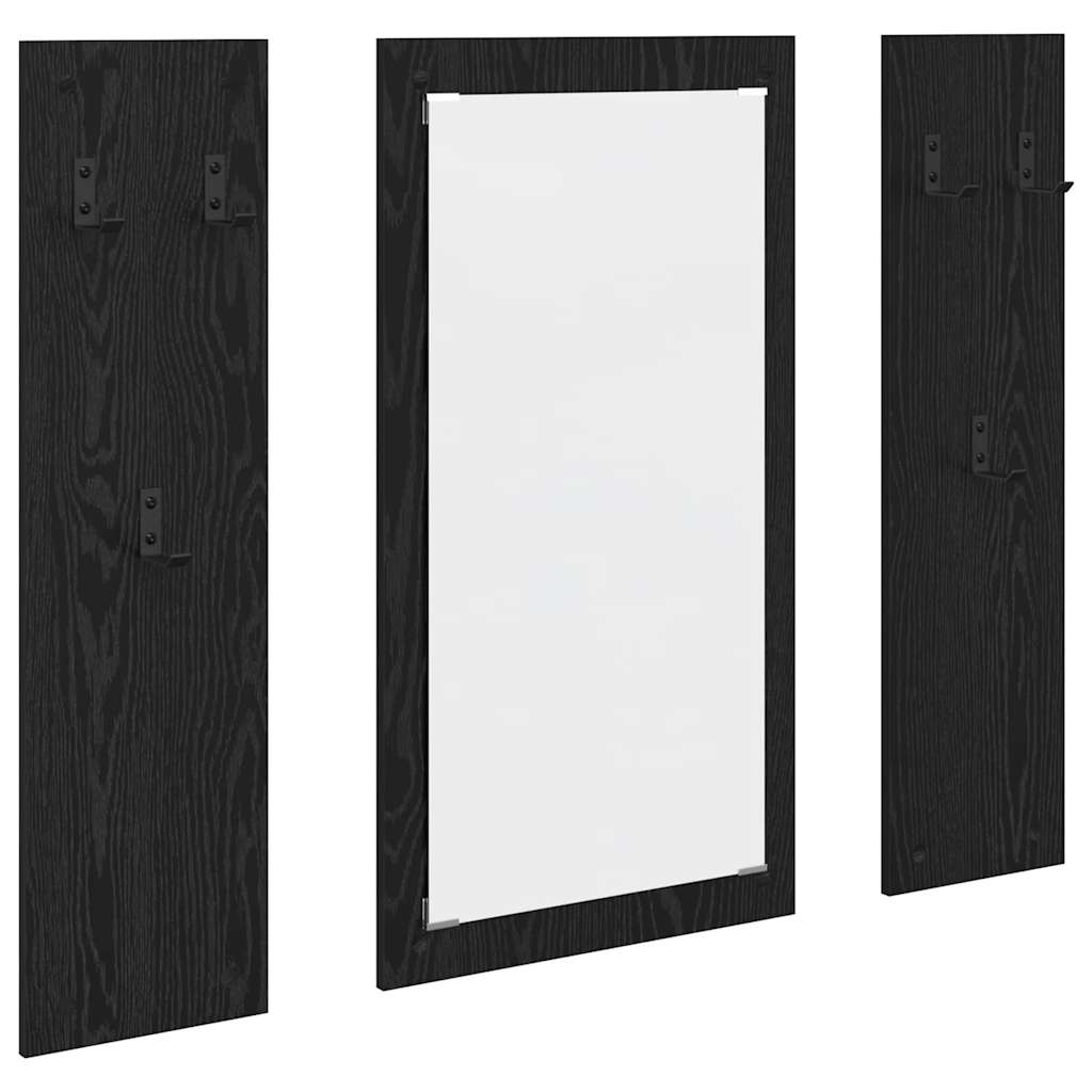 Vægmonteret Jakkeholder Vægmonteret Sort eg 96 x 1,5 x 90 cm