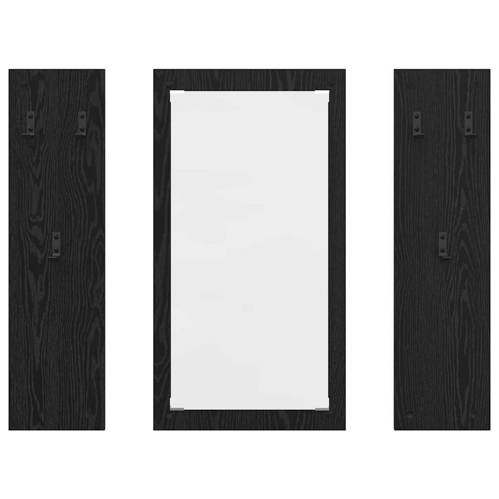 Vægmonteret Jakkeholder Vægmonteret Sort eg 96 x 1,5 x 90 cm