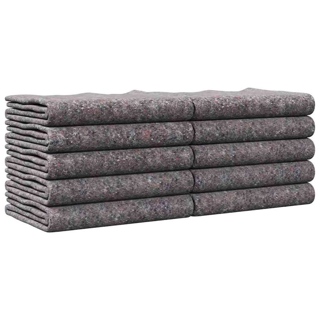Flyttetæpper 10 pcs Grå 150 x 200 cm Stof