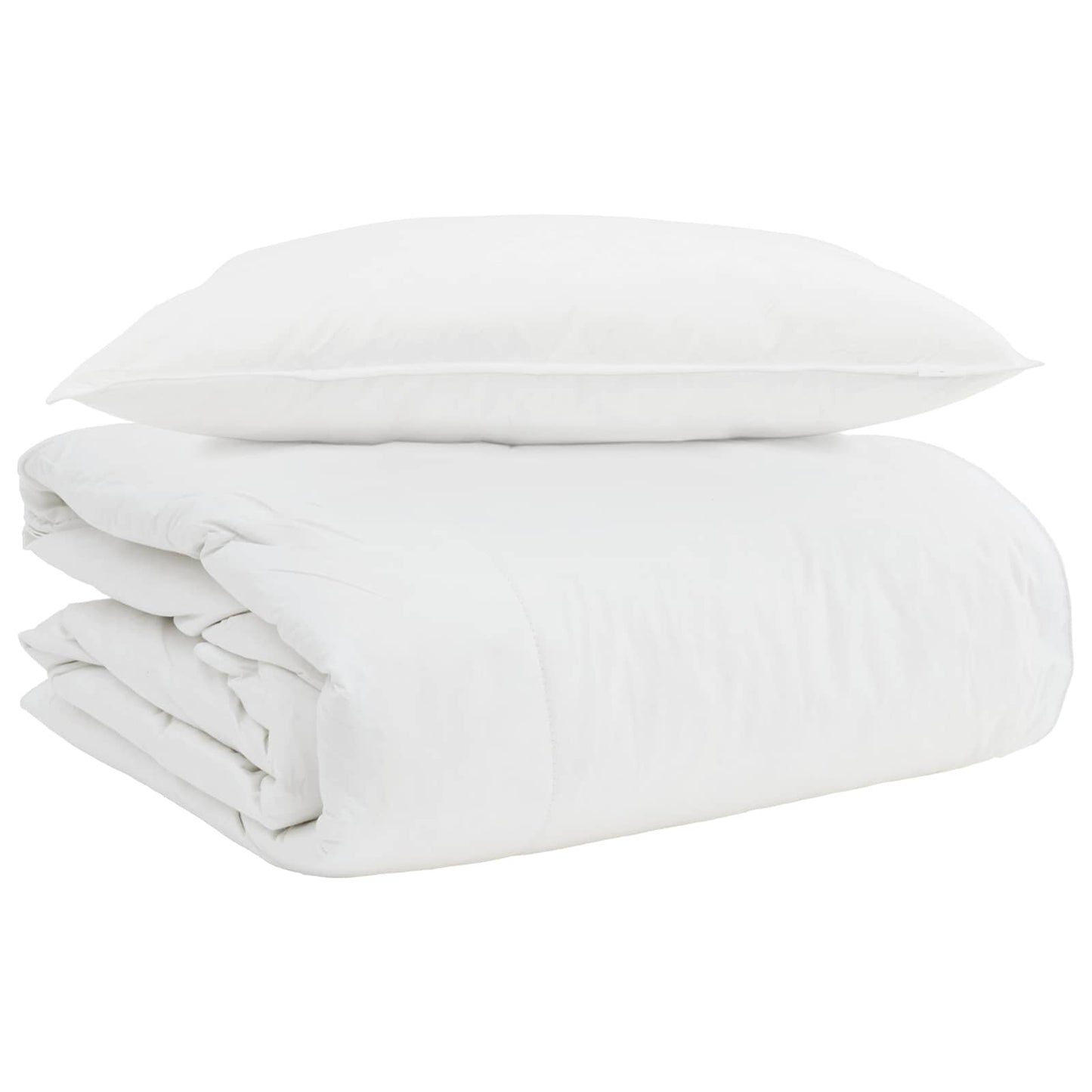 2-i-1 Dyne med pude 2 pcs Hvid Dunfjer