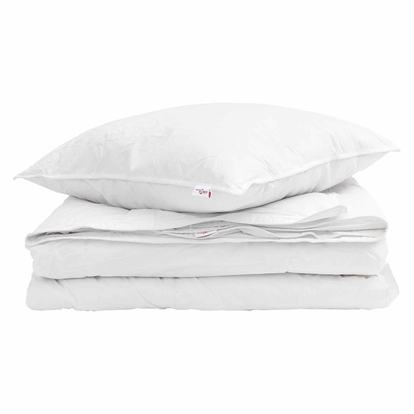 2-i-1 Dyne med pude 2 pcs Hvid Dunfjer