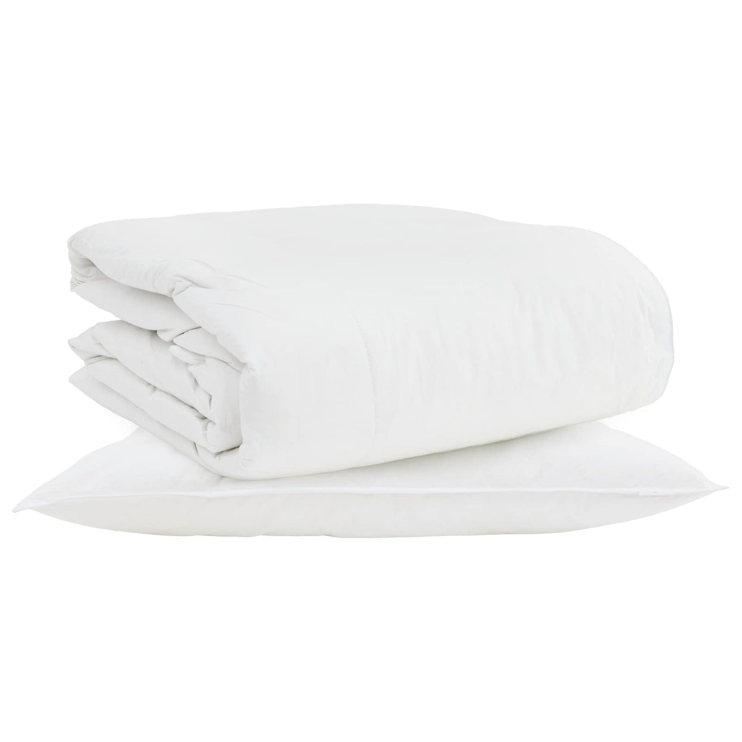 2-i-1 Dyne med pude 2 pcs Hvid Dunfjer