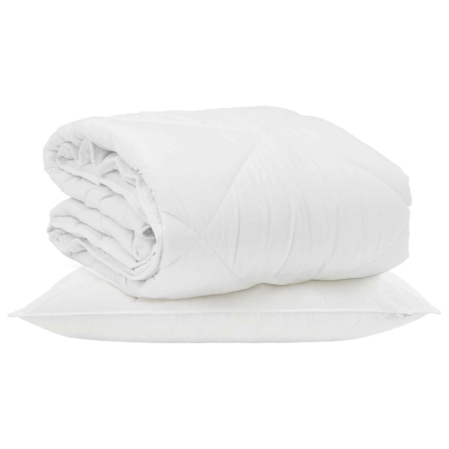 Sommer dyne med pude 2 pcs Hvid Microfiber
