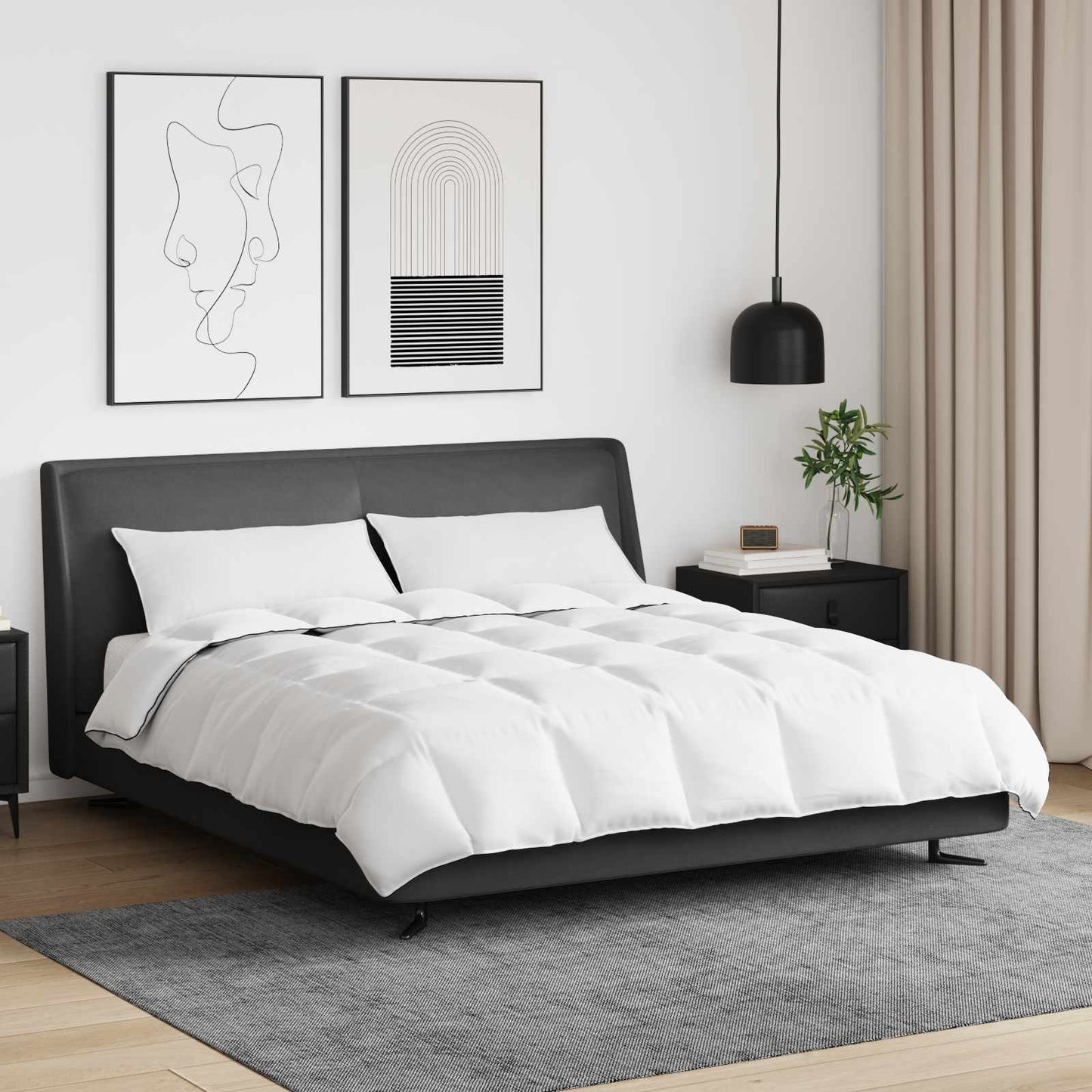 Vinter dyne med pude 3 pcs Hvid Dunfjer