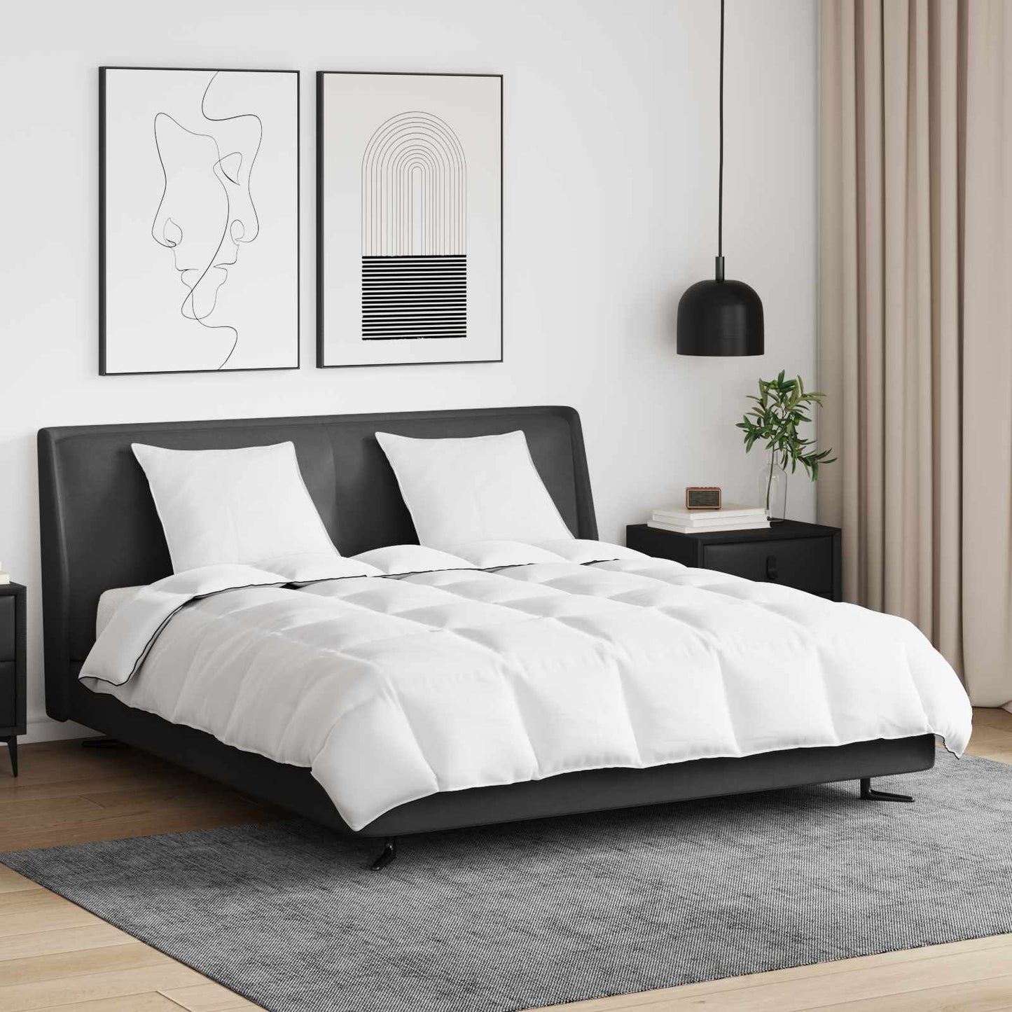 Vinter dyne med pude 3 pcs Hvid Dunfjer