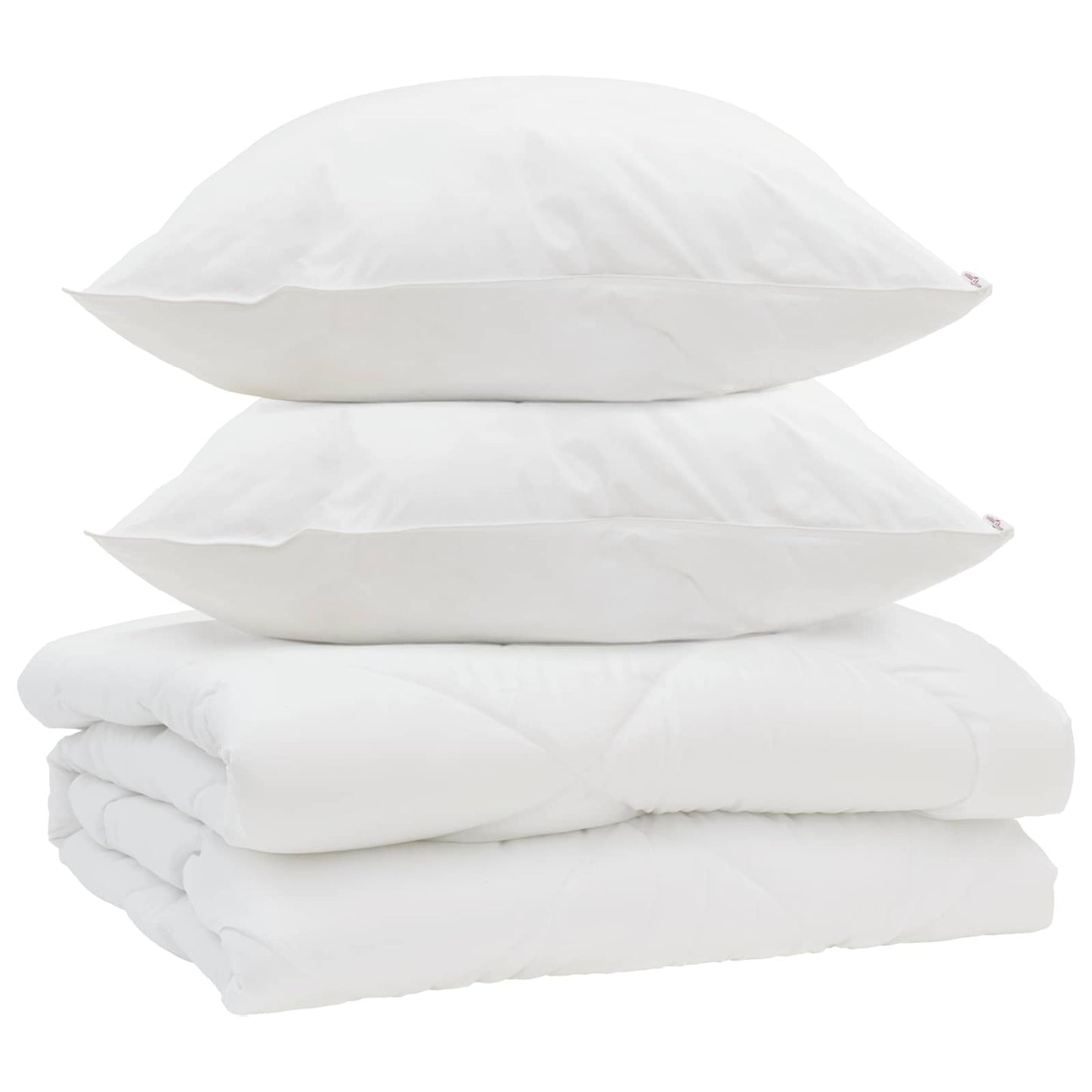 Dyne med pude 3 pcs Hvid Mikrofiber