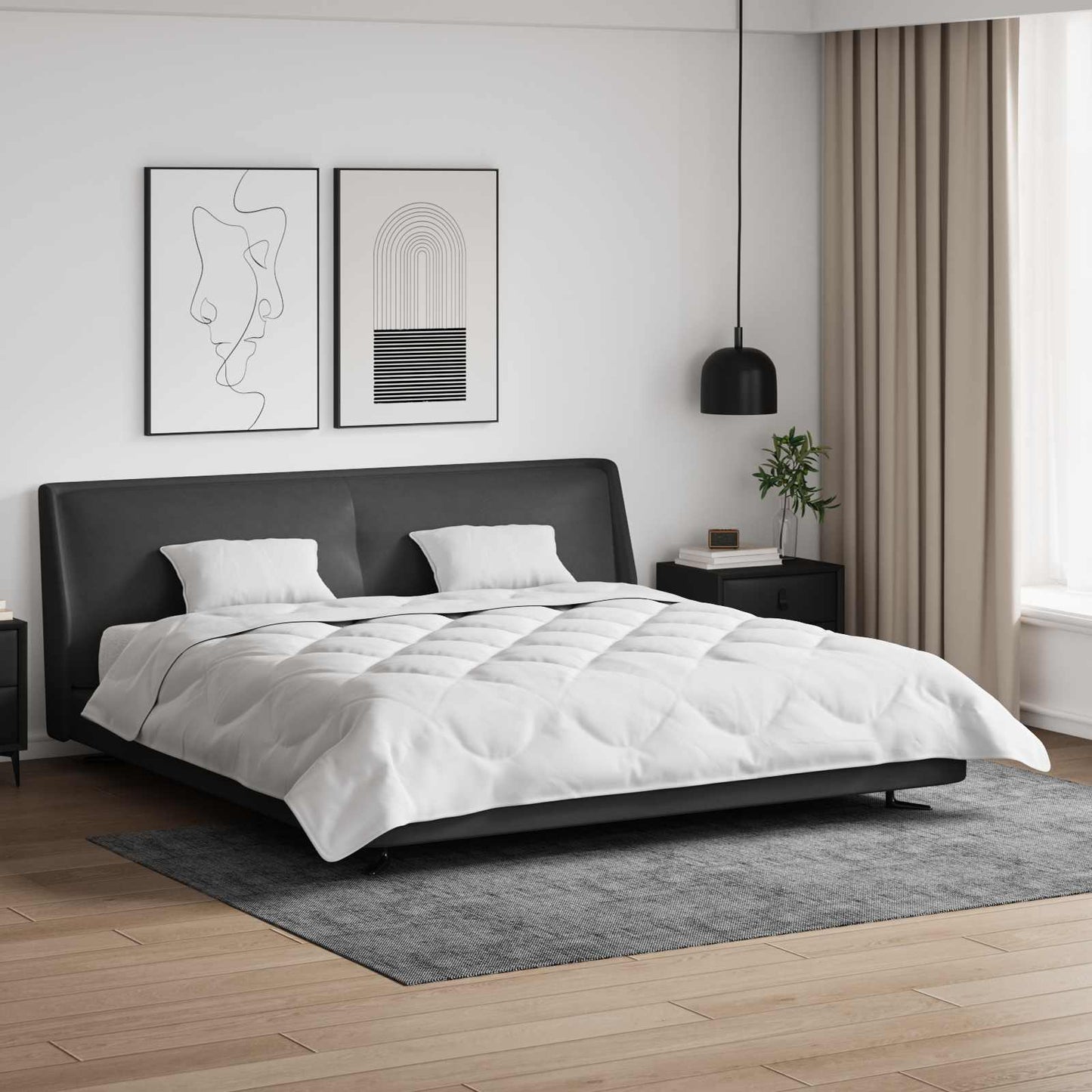 Dyne med pude 3 pcs Hvid Mikrofiber