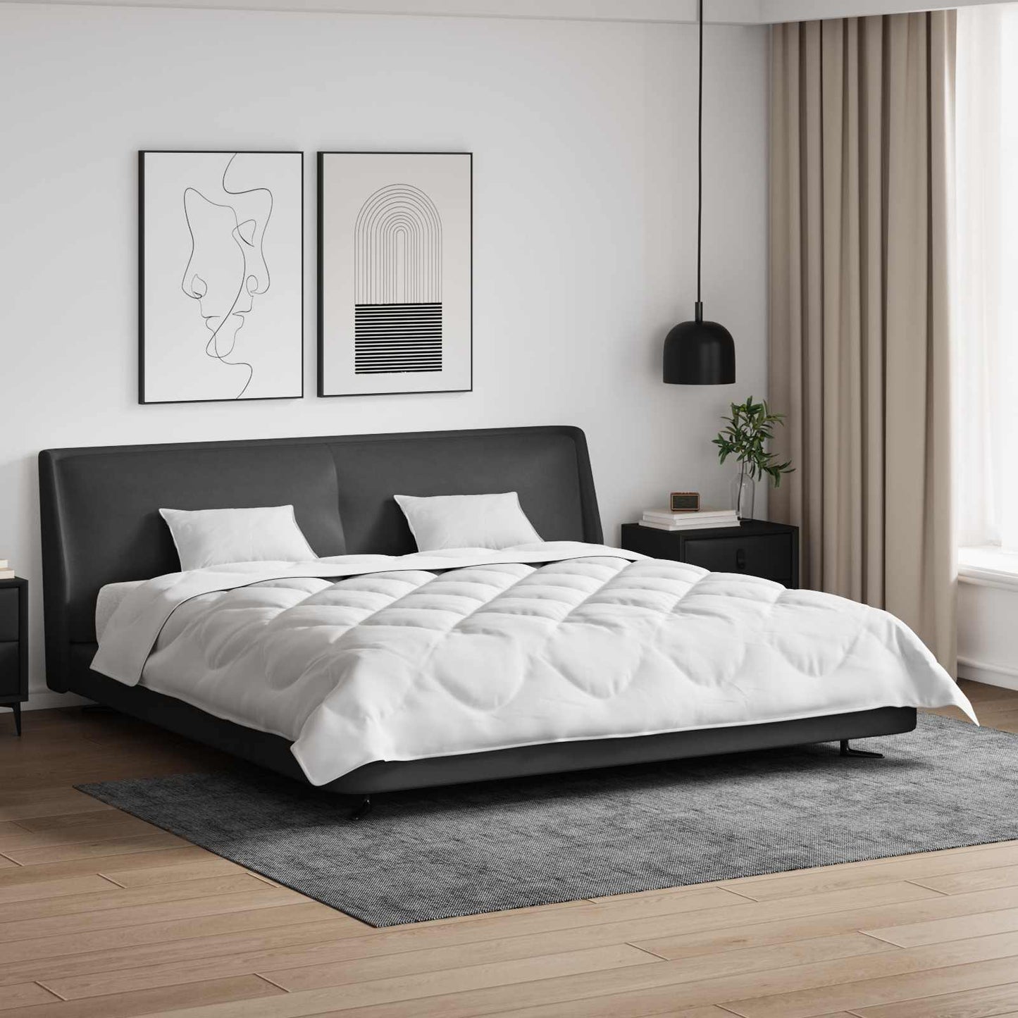 Års tid dyne med pude 3 pcs Hvid Microfiber