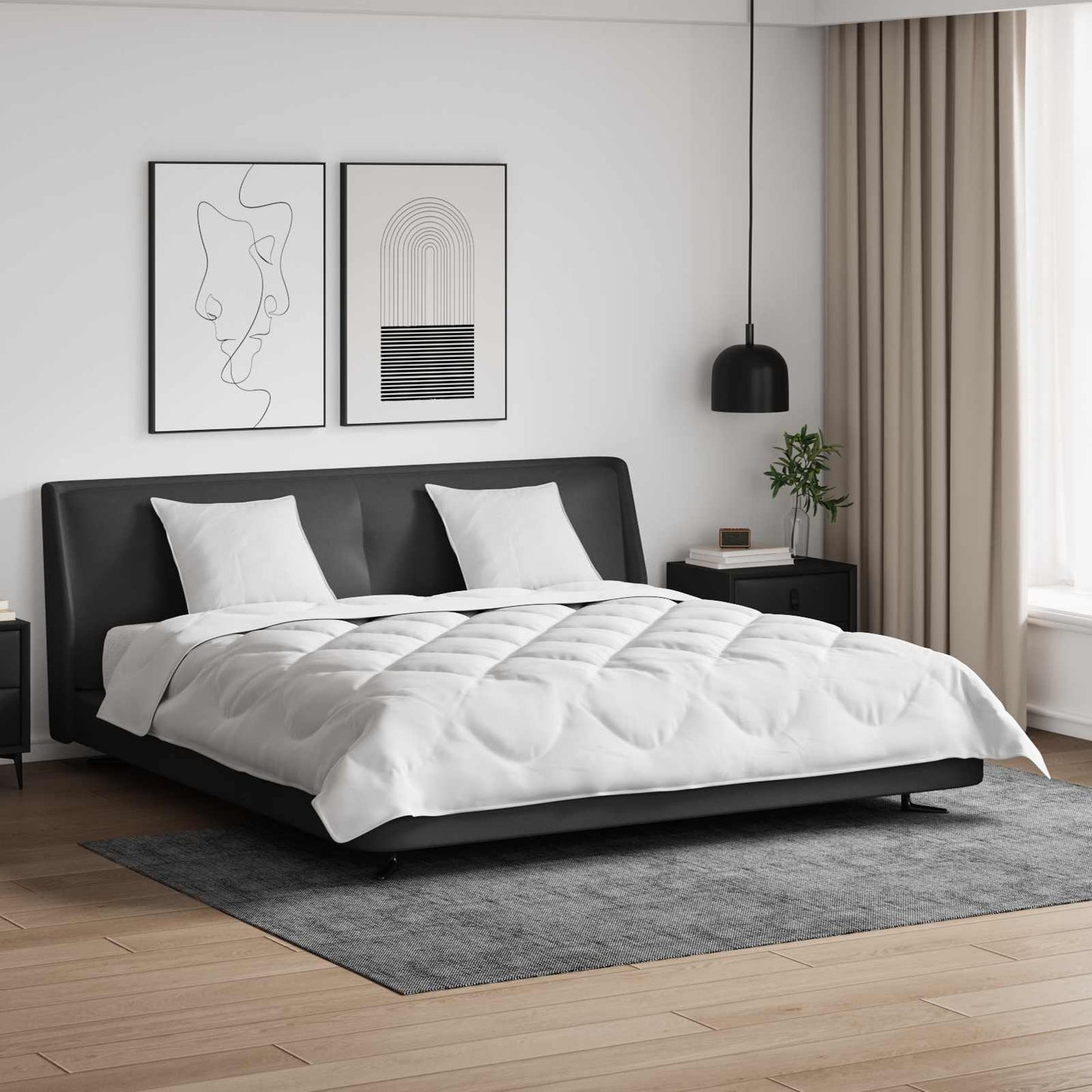 Års tid dyne med pude 3 pcs Hvid Microfiber