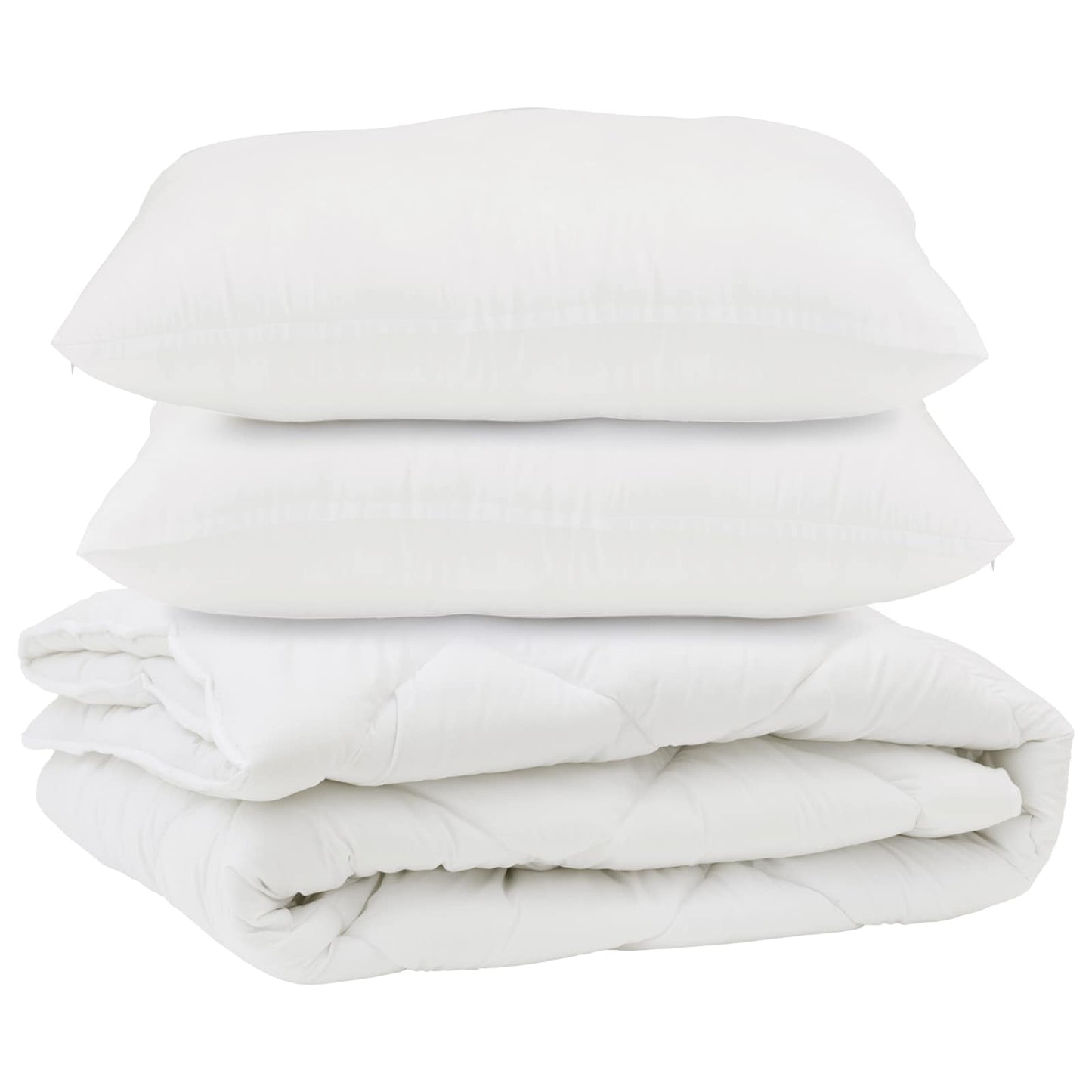 Dyne med pude 3 pcs Hvid Microfiber