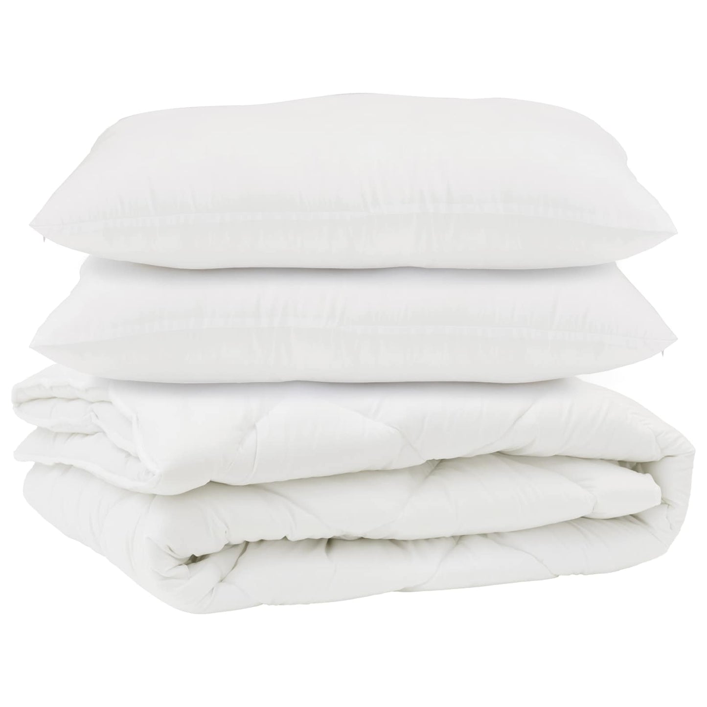 Dyne med pude 3 pcs Hvid Microfiber
