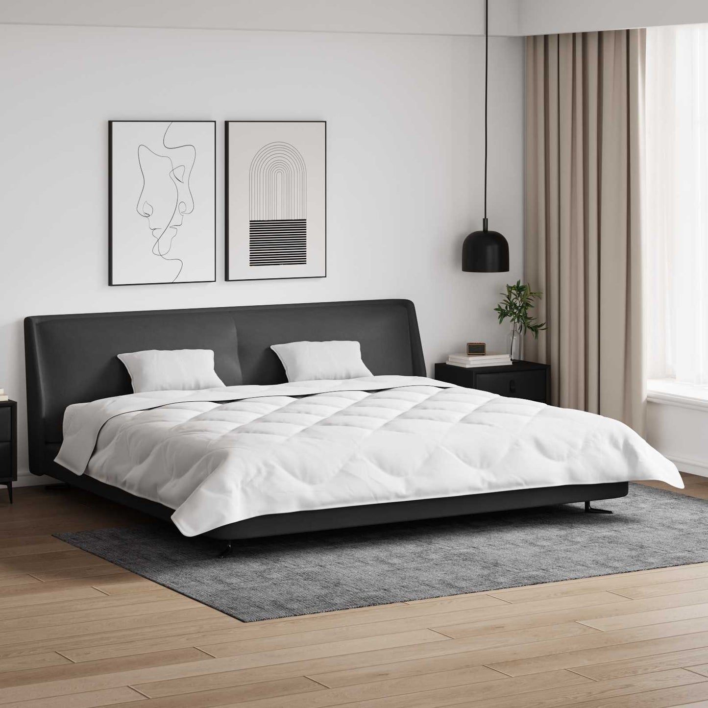 Vinter dyne med pude 3 pcs Hvid Microfiber