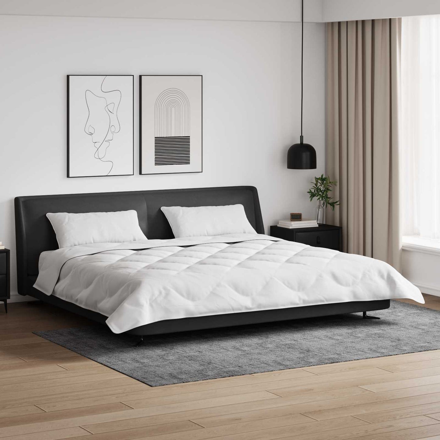 Vinter dyne med pude 3 pcs Hvid Microfiber