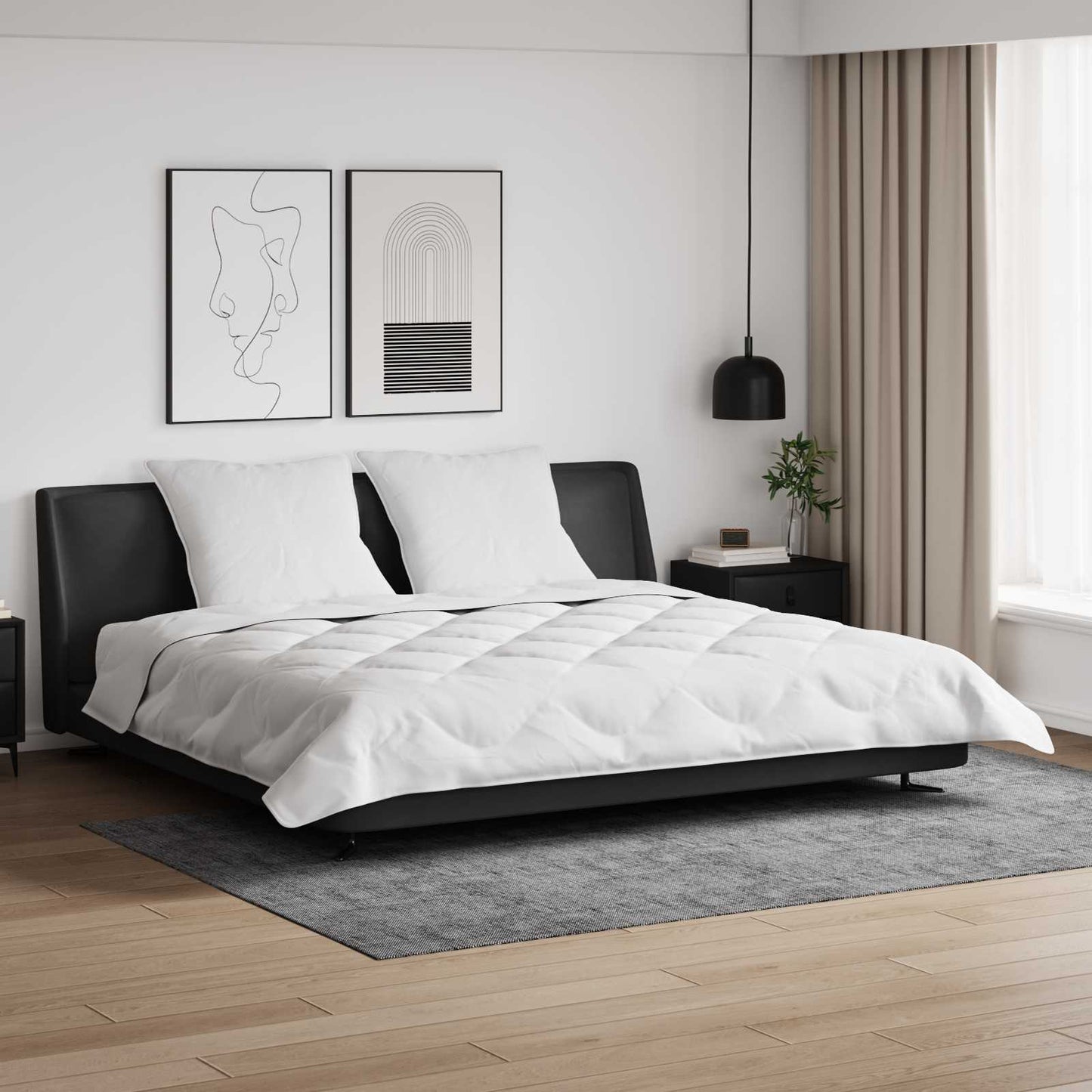 Vinter dyne med pude 3 pcs Hvid Microfiber