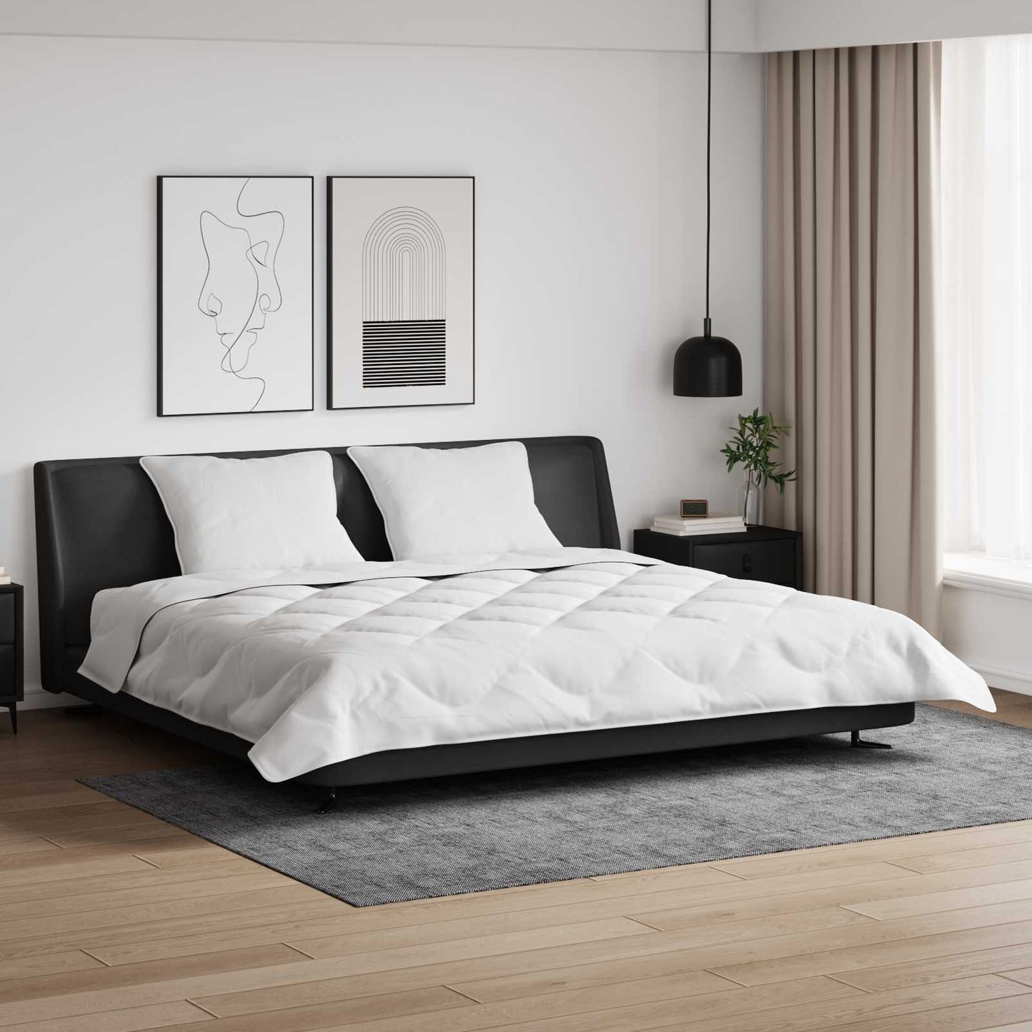 Vinter dyne med pude 3 pcs Hvid Microfiber