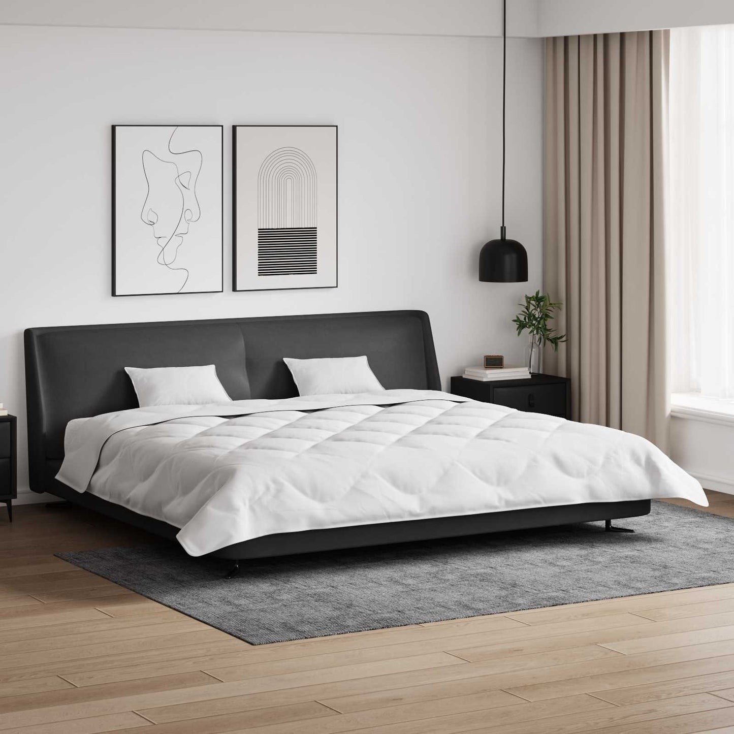 Vinter dyne med pude 3 pcs Hvid Microfiber