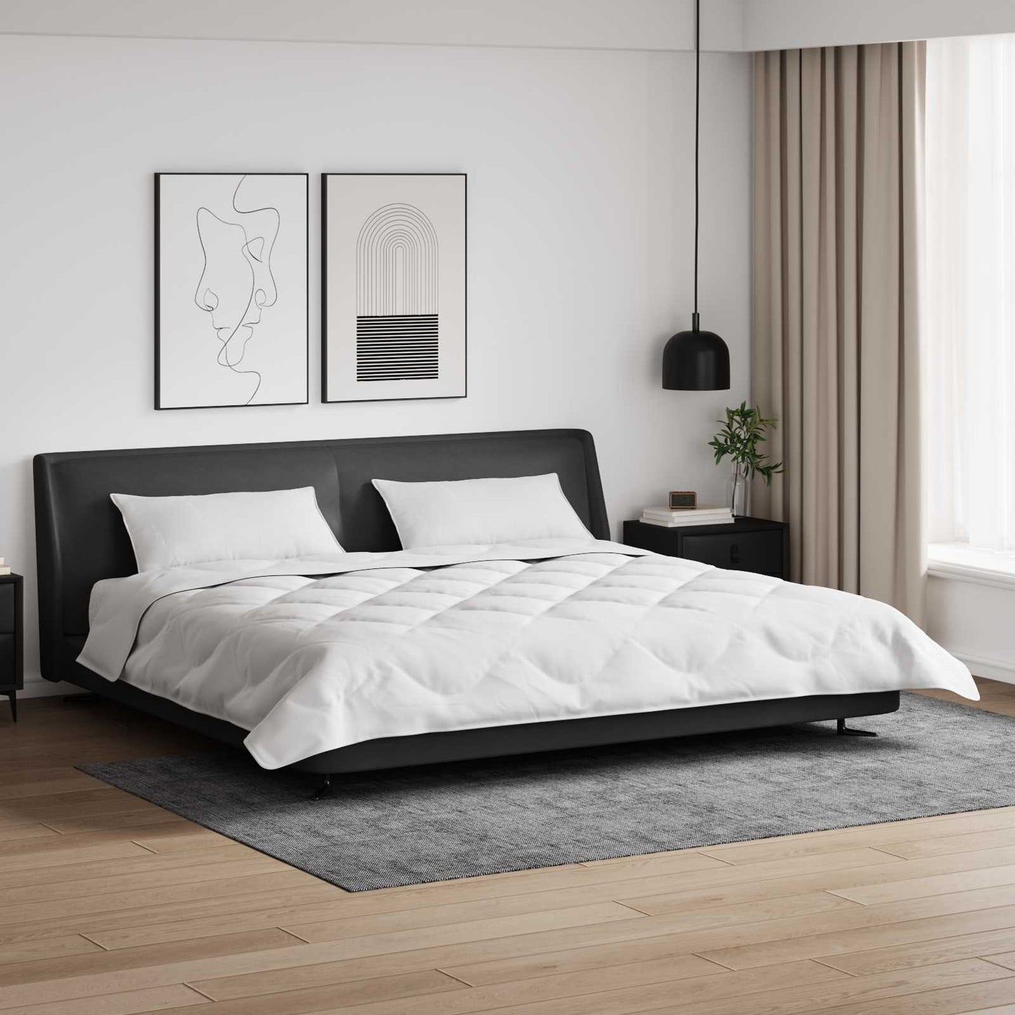 Vinter dyne med pude 3 pcs Hvid Microfiber