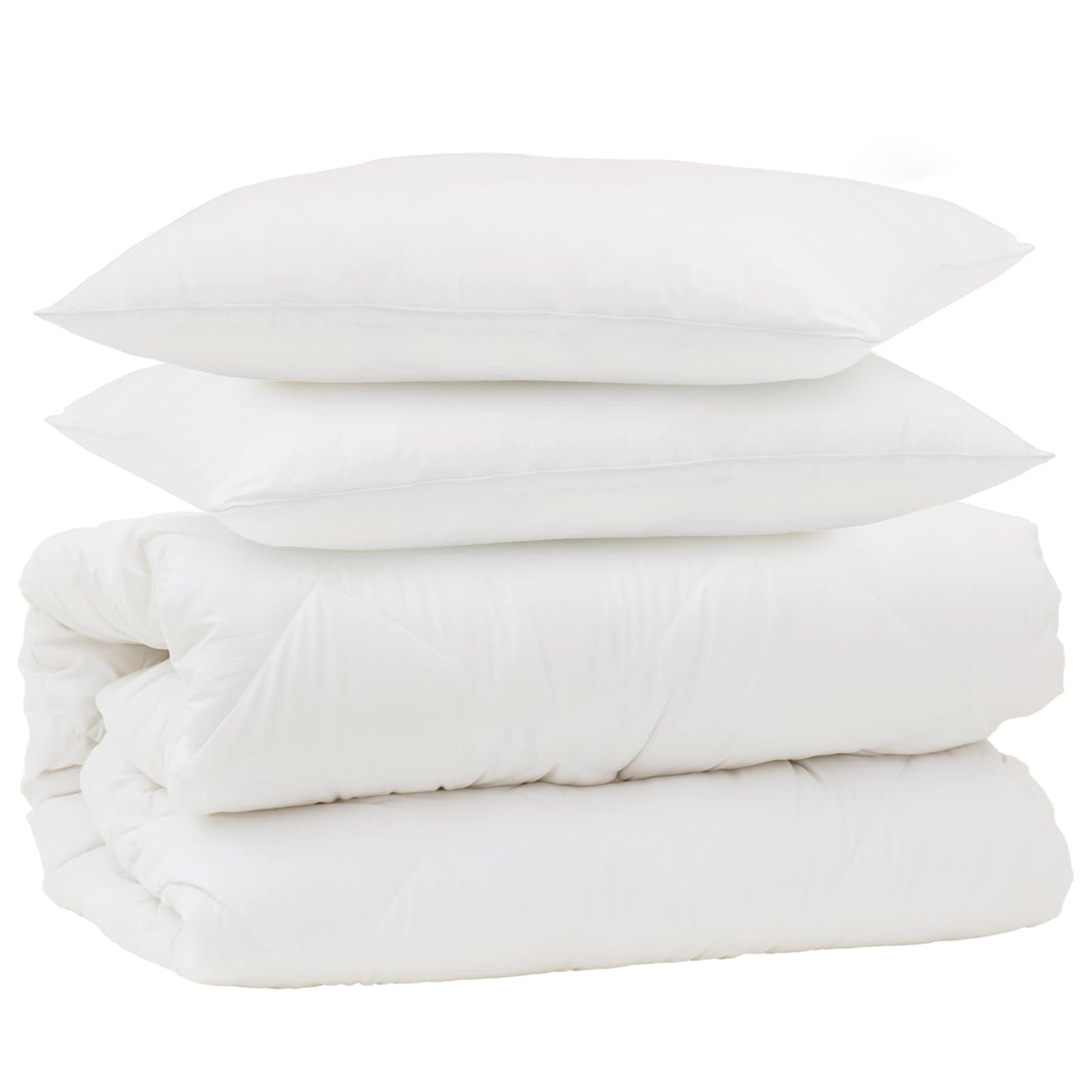 Dynebetræk Sæt med pude 3 pcs Hvid Mikrofiber og Dunfjer