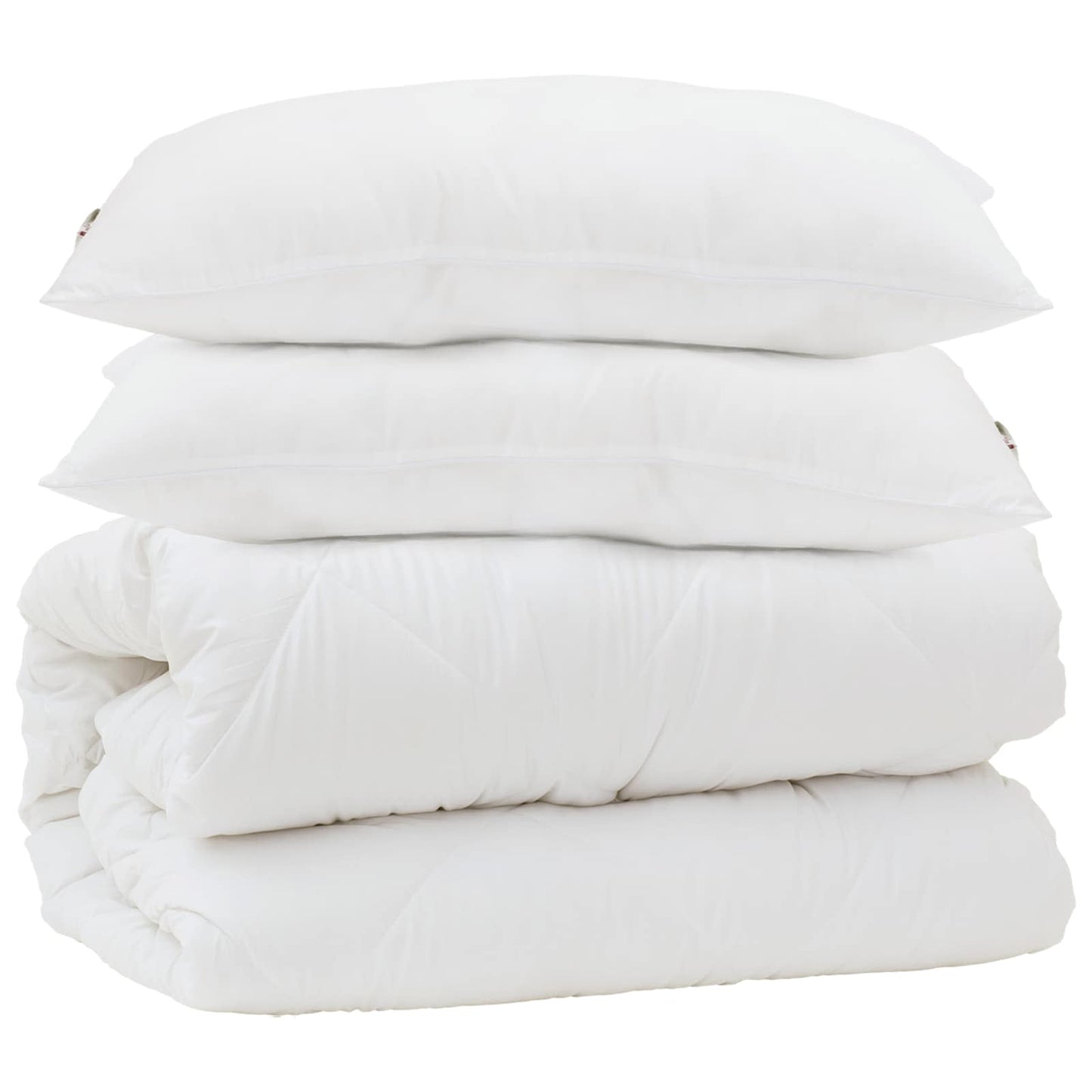 Dynebetræk Sæt med pude 3 pcs Hvid Mikrofiber og Dunfjer