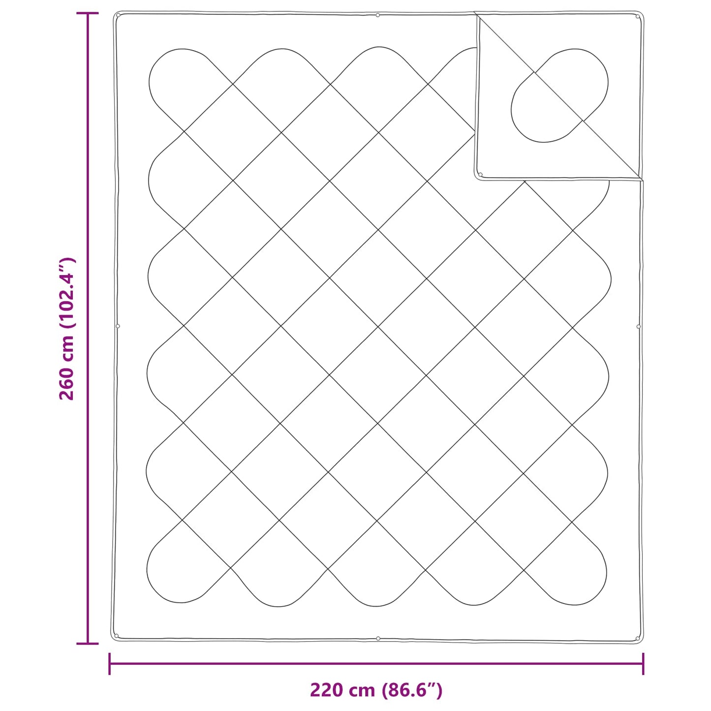 Dyne med pude 3 pcs Hvid Mikrofiber