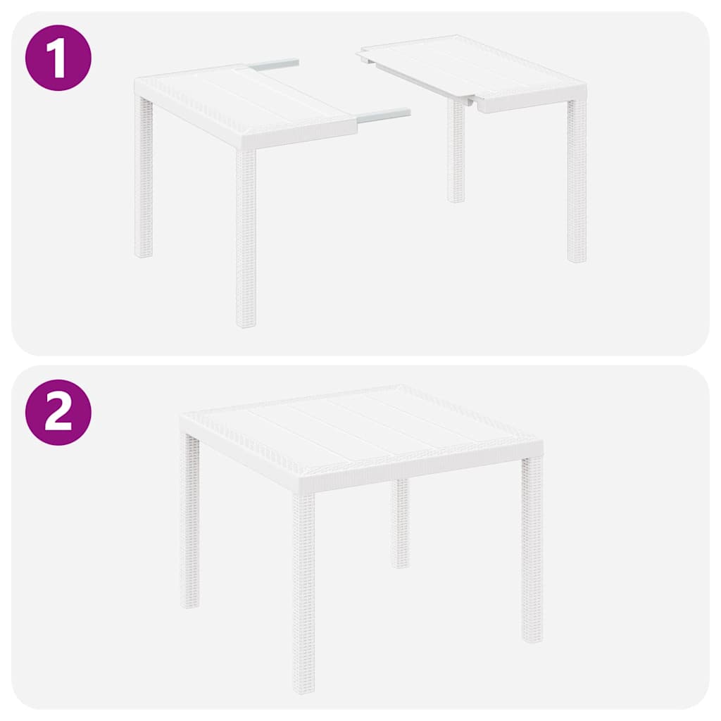 Havemøbel Bord Hvid 100 x 100 x 73 cm polyrattan