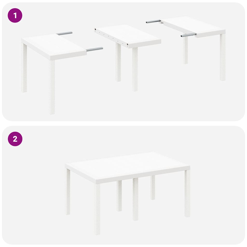 Havemøbel Bord Hvid 150 x 100 x 73 cm polyrattan