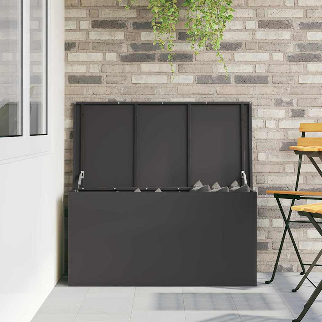 Have opbevaringspude kasse Stål 100 x 50,5 x 50 cm 220 Sort