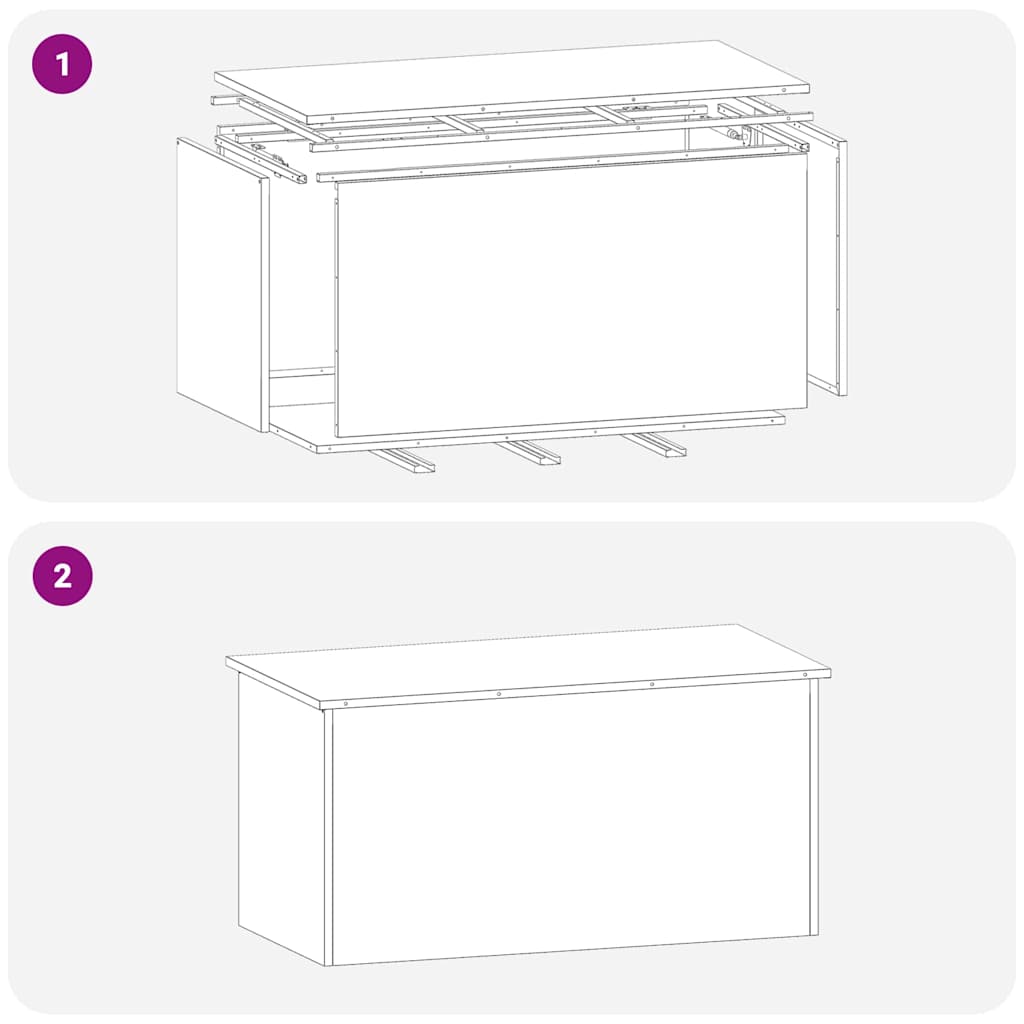 Have opbevaringspude kasse Stål 100 x 50,5 x 50 cm 220 Sølv