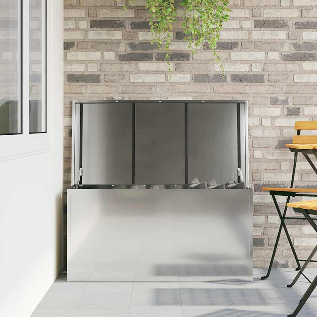 Have opbevaringspude kasse Stål 100 x 50,5 x 50 cm 220 Sølv
