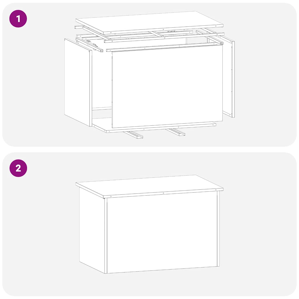Have opbevaringspude kasse Stål 80 x 50,5 x 50 cm 220 Sølv