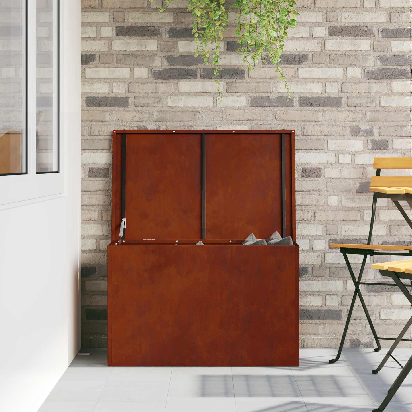 Have opbevaringspude kasse Stål 80 x 50,5 x 50 cm Rusten